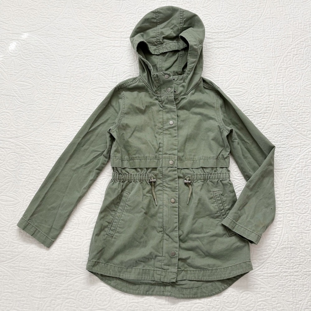 Old Navy Girls' Hooded Scout Field Jacket, Olive Green Sz L 10-12